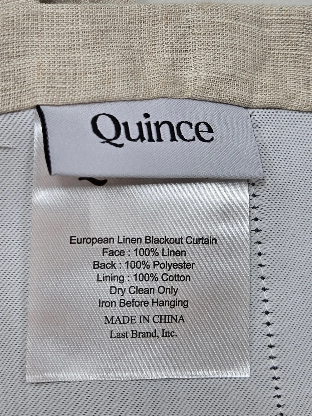 QUINCE Set Of 2 48x84 European Linen True Blackout Curtains Flax 9990